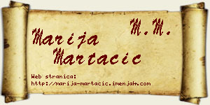 Marija Martačić vizit kartica